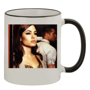 Angelina Jolie 11oz Colored Rim & Handle Mug