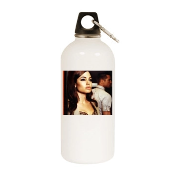 Angelina Jolie White Water Bottle With Carabiner