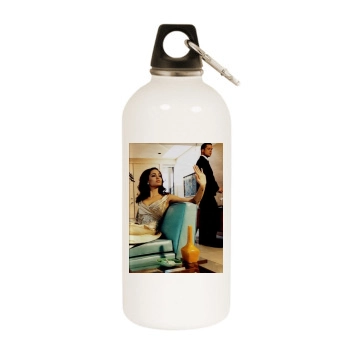 Angelina Jolie White Water Bottle With Carabiner