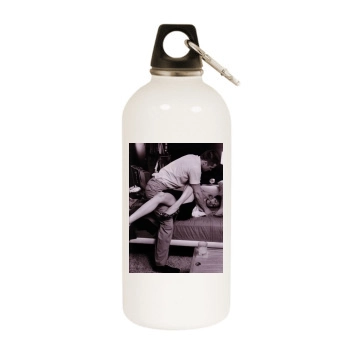 Angelina Jolie White Water Bottle With Carabiner