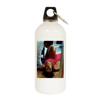 Angelina Jolie White Water Bottle With Carabiner