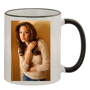 Angelina Jolie 11oz Colored Rim & Handle Mug