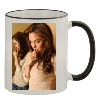 Angelina Jolie 11oz Colored Rim & Handle Mug