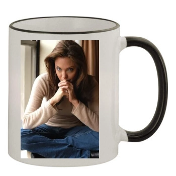 Angelina Jolie 11oz Colored Rim & Handle Mug