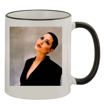 Angelina Jolie 11oz Colored Rim & Handle Mug