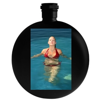 Katherine Heigl Round Flask