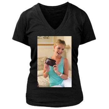 Katherine Heigl Women's Deep V-Neck TShirt