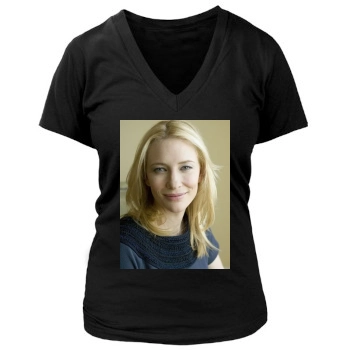 Cate Blanchett Women's Deep V-Neck TShirt