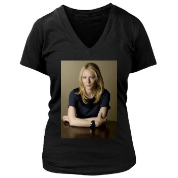 Cate Blanchett Women's Deep V-Neck TShirt