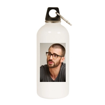 Chris Evans White Water Bottle With Carabiner