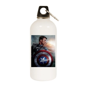 Chris Evans White Water Bottle With Carabiner