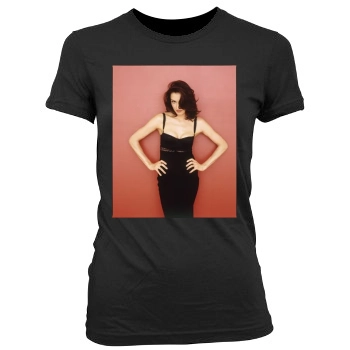 Famke Janssen Women's Junior Cut Crewneck T-Shirt