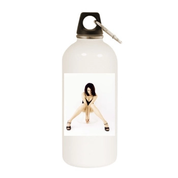 Famke Janssen White Water Bottle With Carabiner