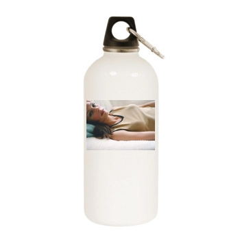 Famke Janssen White Water Bottle With Carabiner