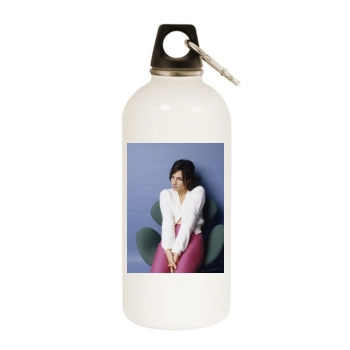 Famke Janssen White Water Bottle With Carabiner