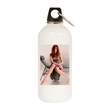 Famke Janssen White Water Bottle With Carabiner