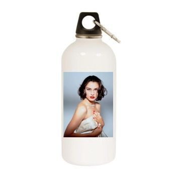 Famke Janssen White Water Bottle With Carabiner