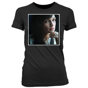 Famke Janssen Women's Junior Cut Crewneck T-Shirt