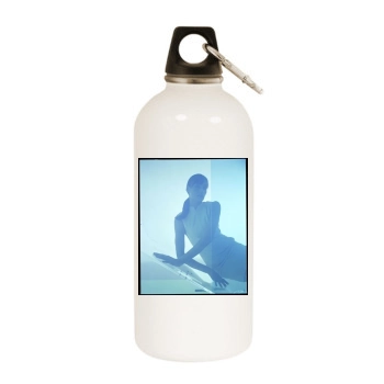 Famke Janssen White Water Bottle With Carabiner