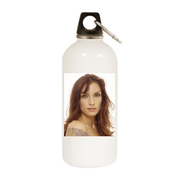 Famke Janssen White Water Bottle With Carabiner