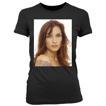 Famke Janssen Women's Junior Cut Crewneck T-Shirt