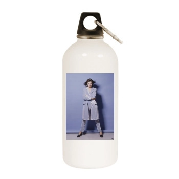 Famke Janssen White Water Bottle With Carabiner