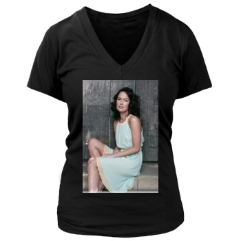 Lena Headey Women's Deep V-Neck TShirt