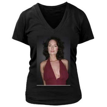 Lena Headey Women's Deep V-Neck TShirt