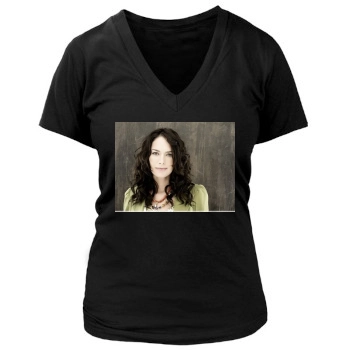 Lena Headey Women's Deep V-Neck TShirt