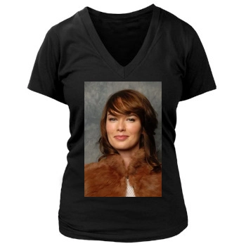 Lena Headey Women's Deep V-Neck TShirt