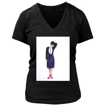 Lena Headey Women's Deep V-Neck TShirt