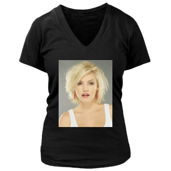 Elisha Cuthbert Women's Deep V-Neck TShirt