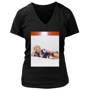 Elisha Cuthbert Women's Deep V-Neck TShirt