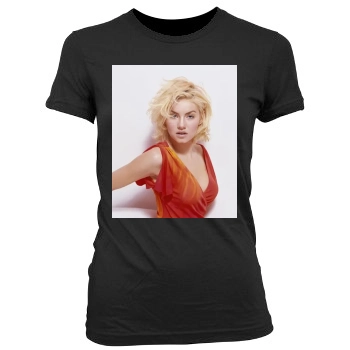 Elisha Cuthbert Women's Junior Cut Crewneck T-Shirt