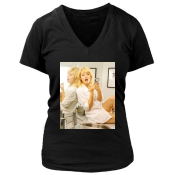 Elisha Cuthbert Women's Deep V-Neck TShirt