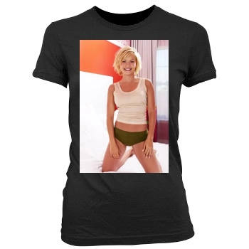 Elisha Cuthbert Women's Junior Cut Crewneck T-Shirt