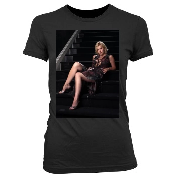 Elisha Cuthbert Women's Junior Cut Crewneck T-Shirt