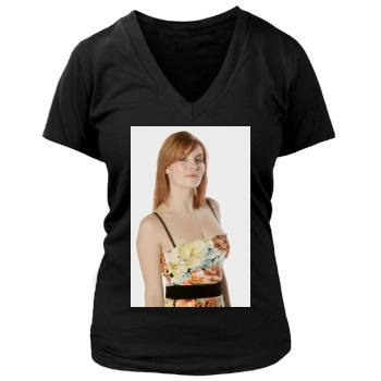 Elisha Cuthbert Women's Deep V-Neck TShirt