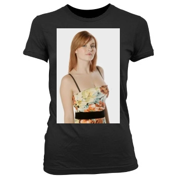 Elisha Cuthbert Women's Junior Cut Crewneck T-Shirt