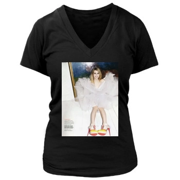 Emma Roberts Women's Deep V-Neck TShirt