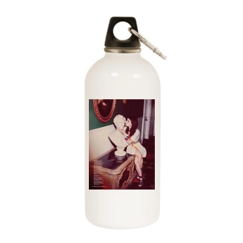 Emma Roberts White Water Bottle With Carabiner