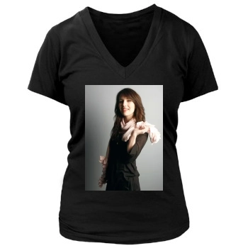 Emma Roberts Women's Deep V-Neck TShirt