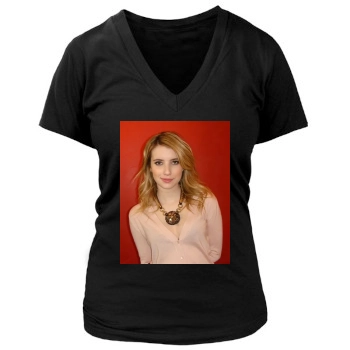 Emma Roberts Women's Deep V-Neck TShirt
