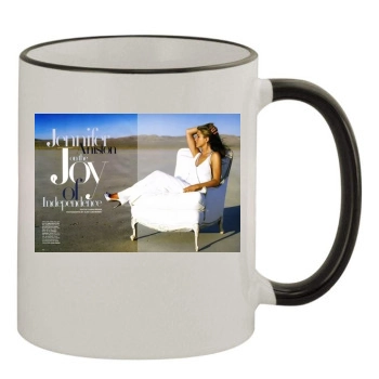 Jennifer Aniston 11oz Colored Rim & Handle Mug