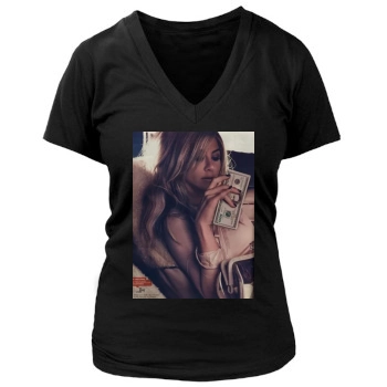 Jennifer Aniston Women's Deep V-Neck TShirt