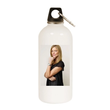 Tricia Helfer White Water Bottle With Carabiner