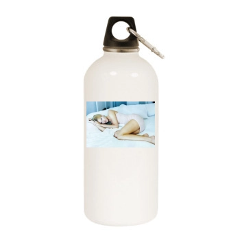 Tricia Helfer White Water Bottle With Carabiner