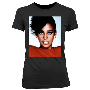 Whitney Houston Women's Junior Cut Crewneck T-Shirt