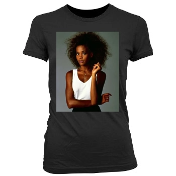 Whitney Houston Women's Junior Cut Crewneck T-Shirt