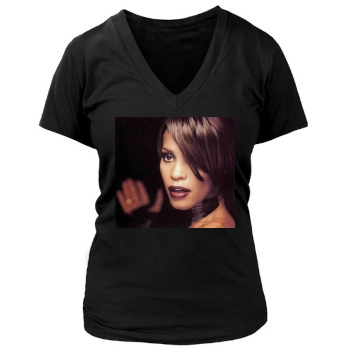 Whitney Houston Women's Deep V-Neck TShirt